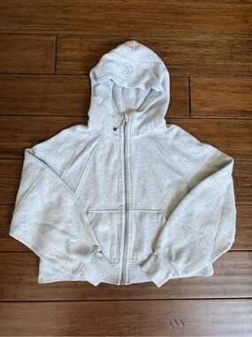 lululemon Scuba Oversized Cropped Full Zip Hoodie Size XS/S Heather Gray